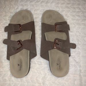 American Eagle suede Birkenstocks